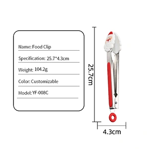 Hot Kitchen Utensil Christmas Items Food Clip Snowman Christmas Tree Silicone Food Tong