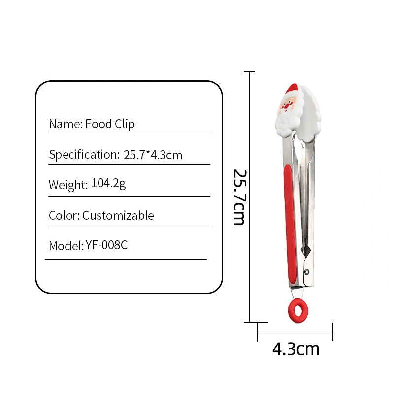 Hot Kitchen Utensil Christmas Items Food Clip Snowman Christmas Tree Silicone Food Tong